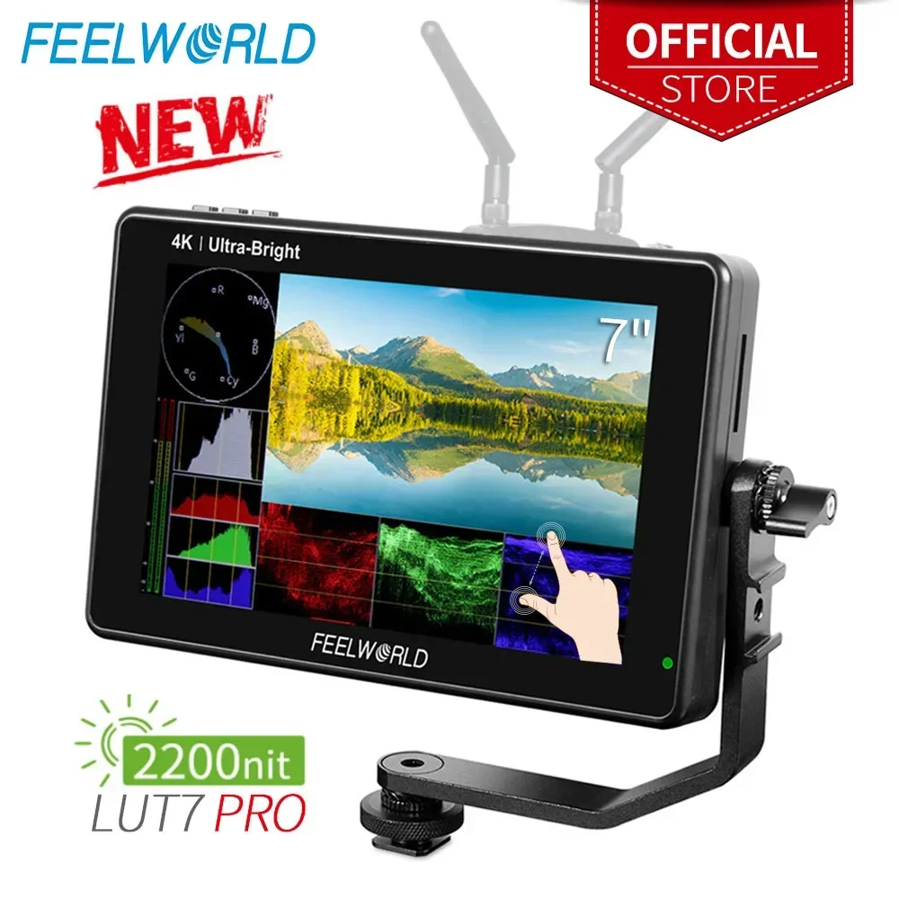 Сенсорный экран DSLR для камеры Go Brasil FEELWORLD LUT7 PRO 7-дюймовый 2200 нит 3DLUT