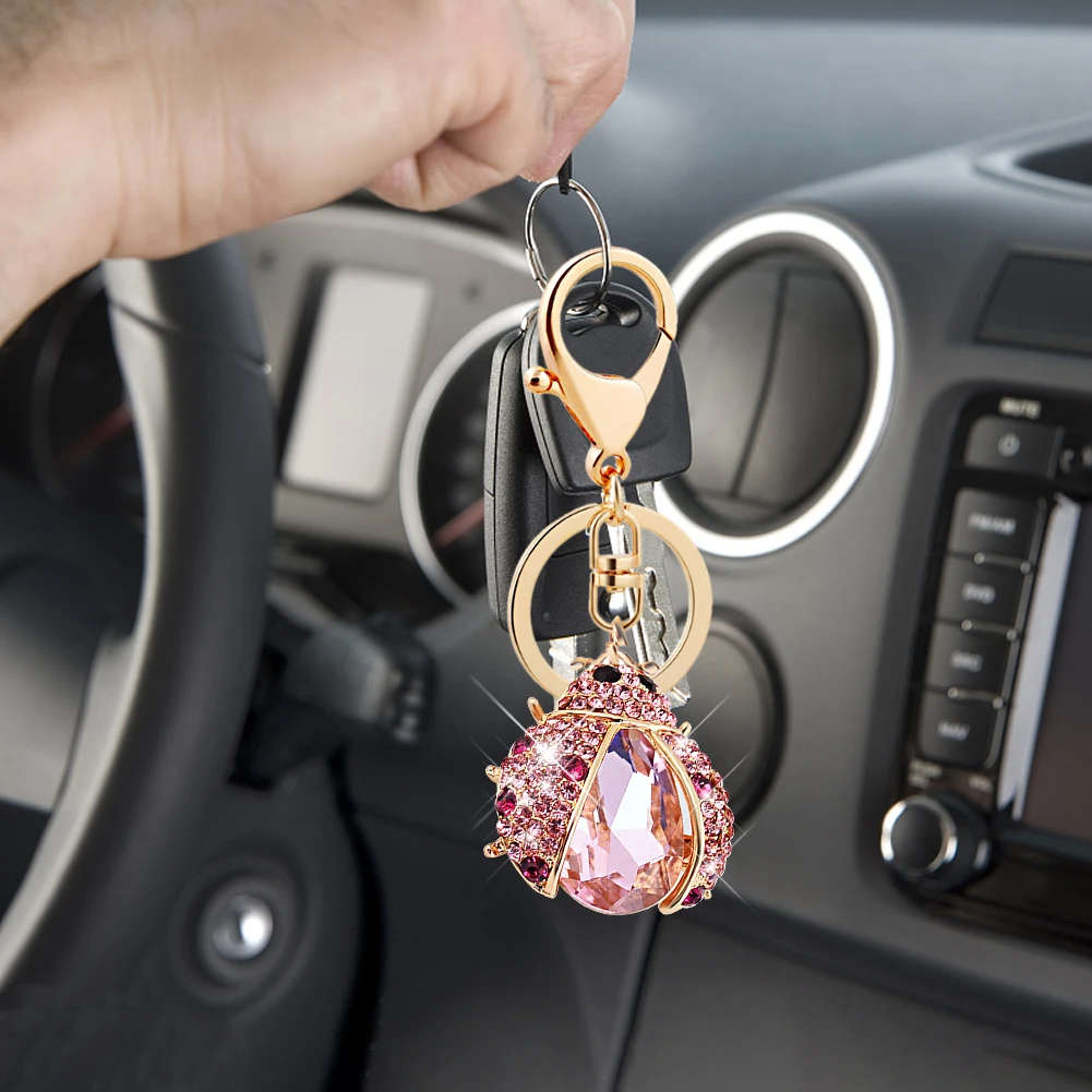 

Брелок с милым животным жуком, цветной модный сплав, бриллиант, божья коровка, сумочка, кошелек, брелок с подвеской, подарок для девушки