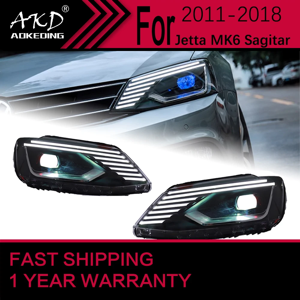 Автомобильные фары для VW Jetta MK6 2011-2018 передняя фара Drl объектив проектора