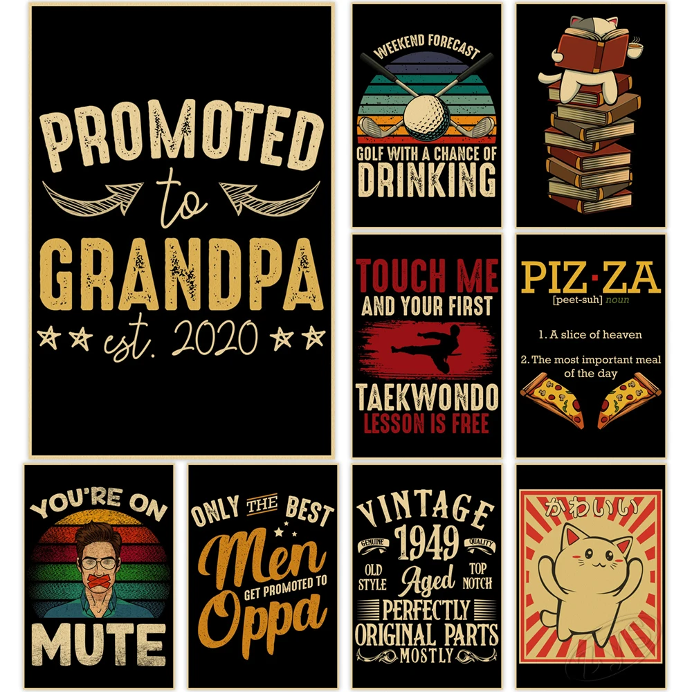 

Ramen Poster Mouse Wall Art English Alphabet Painting Book Mural Pizza Print Animal Pictures Living Room Decorative Kraft Paper