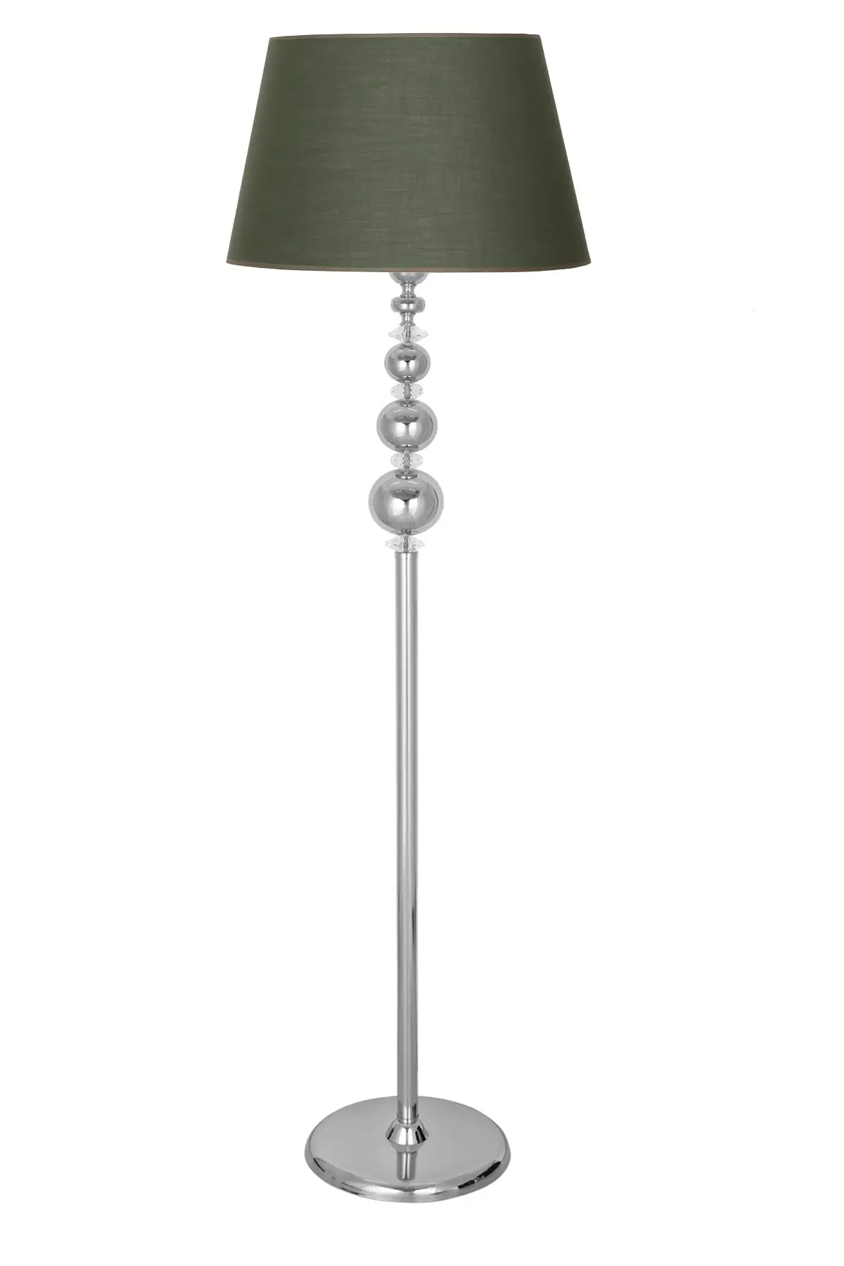 

Хромированная Металлическая Напольная Лампа цвета хаки с кристальным камнем
