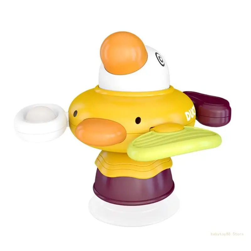

Y4UD Cartoon Suction Cup Spiner Toy Waterproof Spinning Tops Toy for Baby Bath Eating
