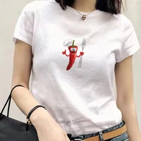 t shirt exquisite women clothing o neck female tees summer fashion lady short sleeves casual ladies cloth red pepper graphic top