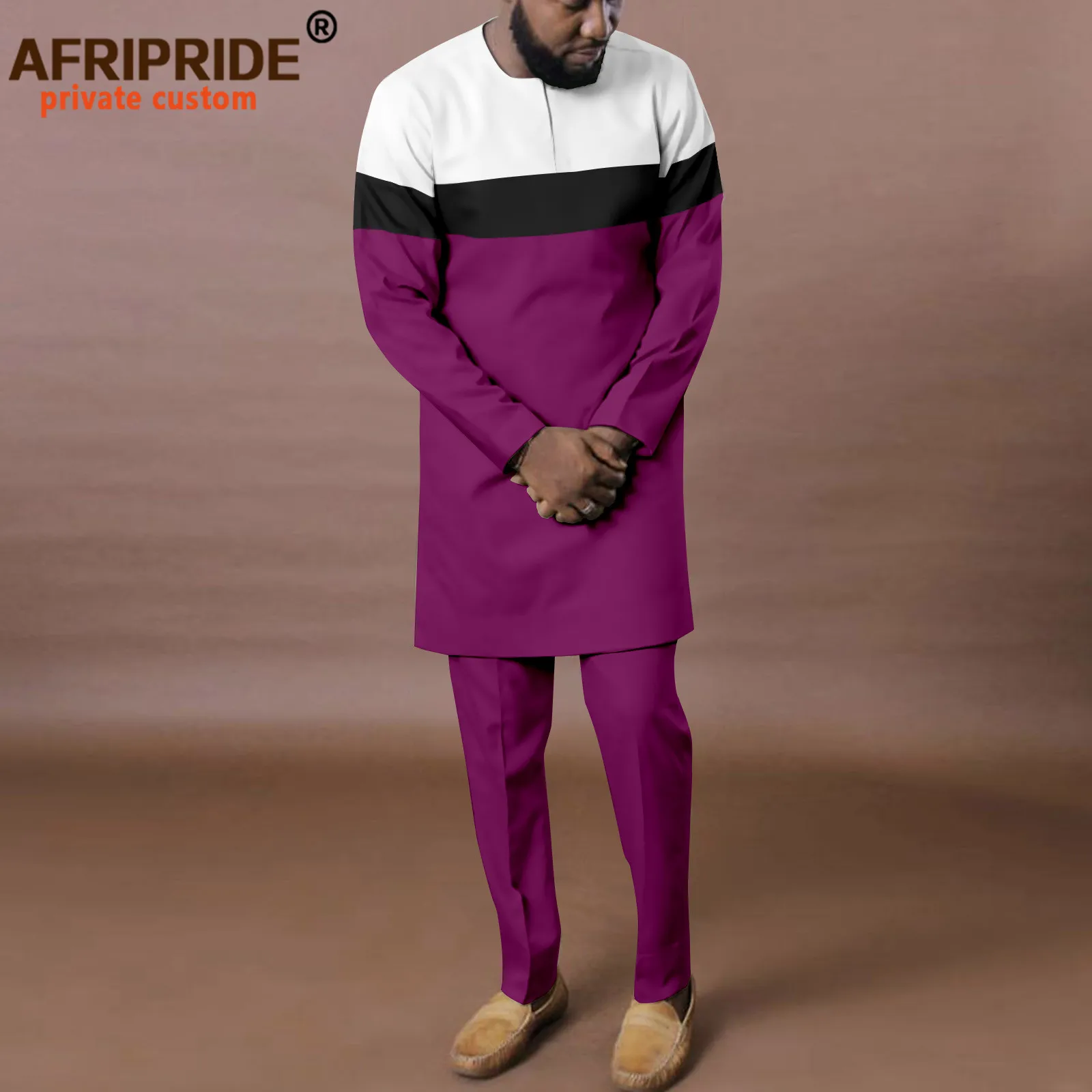 Dashiki Men's Clothing Social Suit for Man Blouse and Pant Two-piece Suits for Men African Clothing for Gentleman A2216106