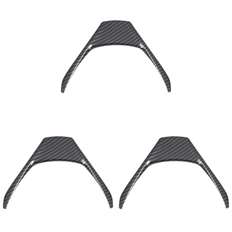 

3X Carbon Fiber Steering Wheel Cover Interior Steering Wheel Frame Trim For Toyota RAV4 2014-2018