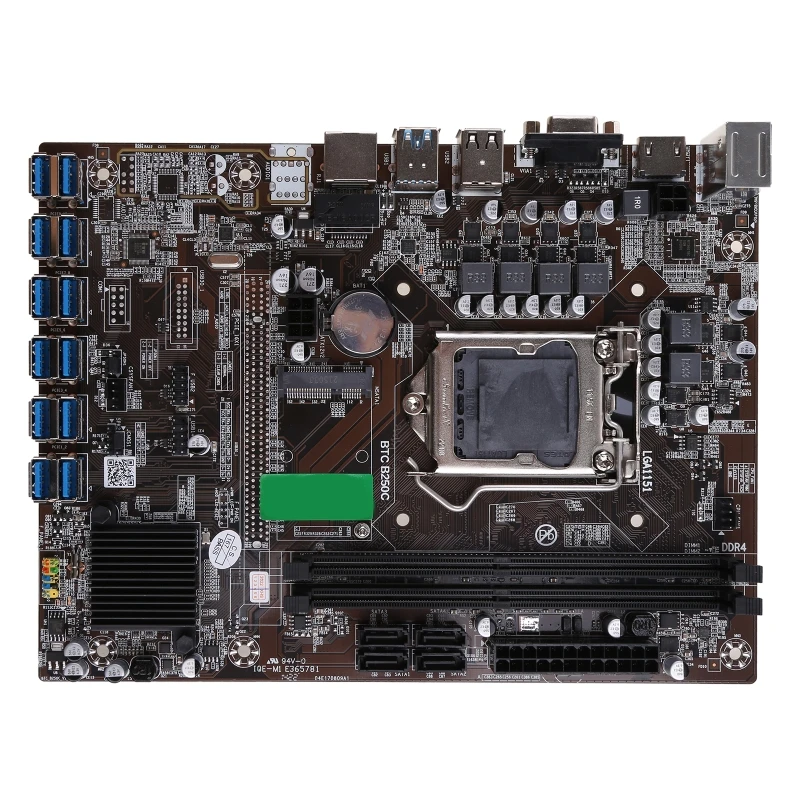 

87HA B250C BTC Mining Machine Motherboard 12 USB 3.0 to PCI-E X1 Graphics Card Support LGA 1151 DDR4 SATA3.0 for Miner
