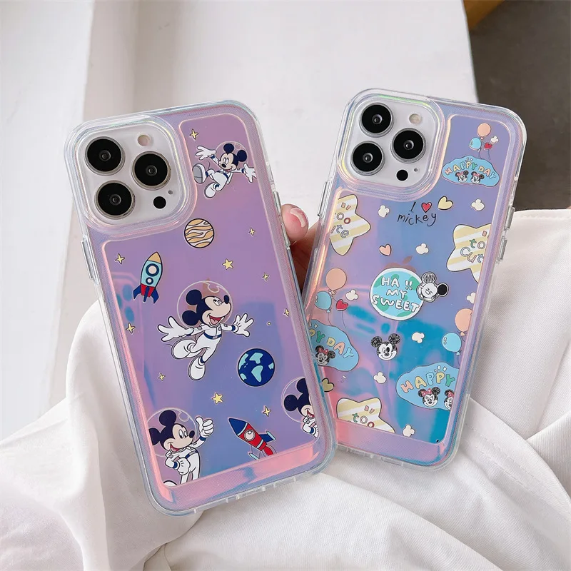 Чехол для телефона с мультяшными героями Диснея лазерный Микки и Минни IPhone