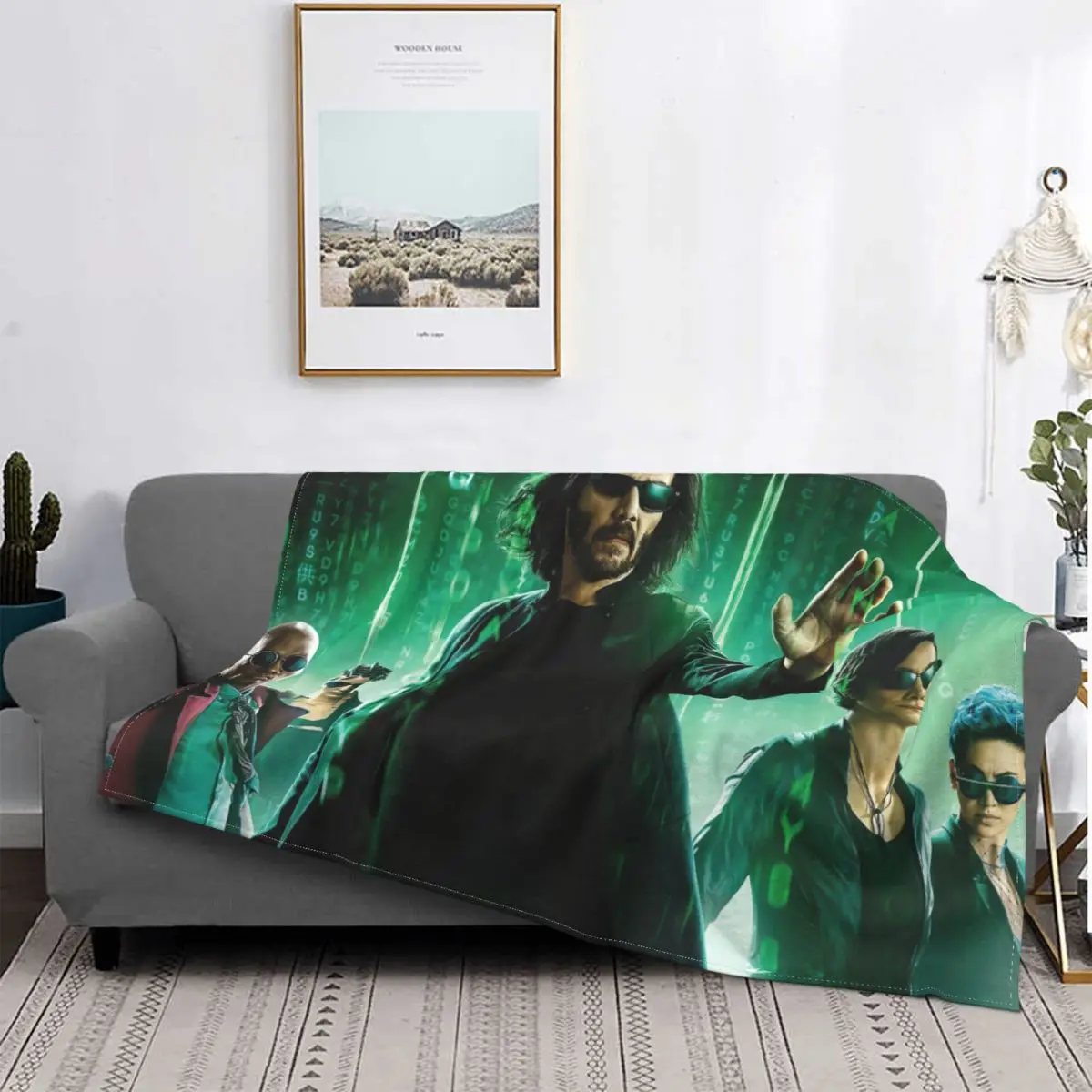 

The Matrix Trinity Film Poster Portable Warm Throw Blankets for Bedding Travel