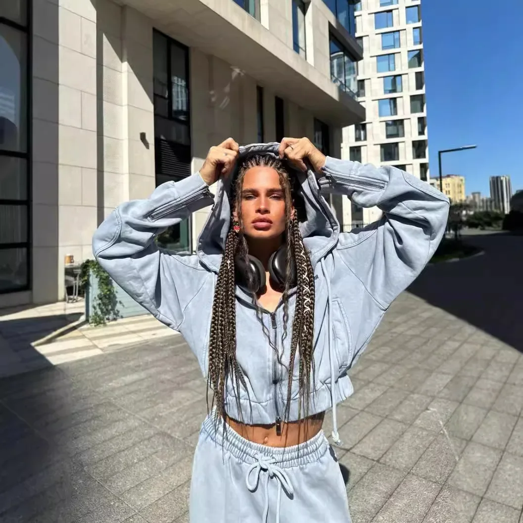 Новинка 2024 женский модный комплект свитшотов-кардигана высококачественный