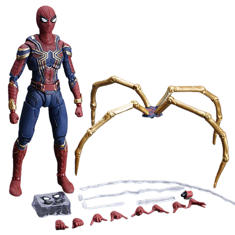 

Экшн-фигурка супергероя Marvel манга Человек-паук Модель Аниме Мстители война бесконечности Железный костюм Человек-паук подвижная фигурка д...