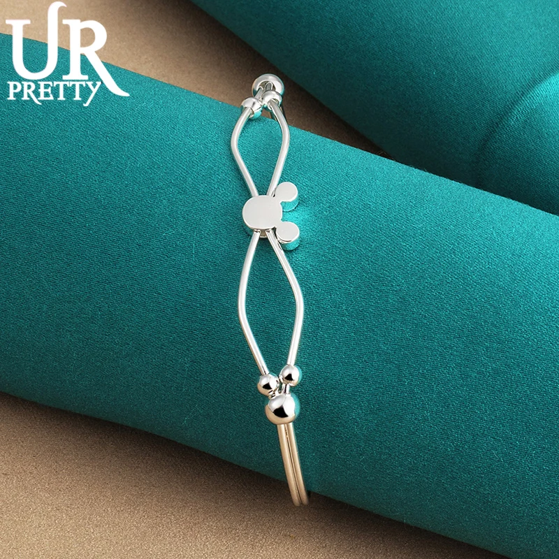 

925 Sterling Silver Jewelry Adjustable Romantic Bangle Bracelet For Women Party Engagement Wedding Fashion Gift