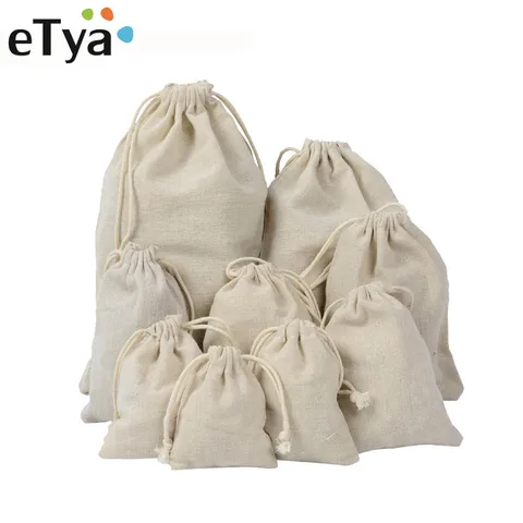 Хлопковая Сумка на шнурке eTya ручной работы, для мужчин и женщин, многоразовая сумка для покупок, женская сумка для хранения багажа