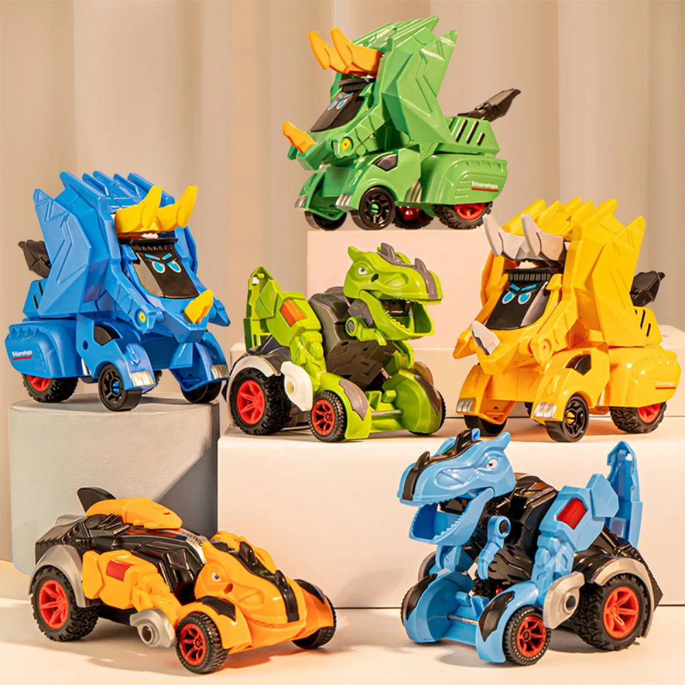 

2 In 1 Deformation Car Monster Trucks Dinosaur Simulation Model Car Toy Collision Transformation Inertial Vehicle Boys Toy Gifts