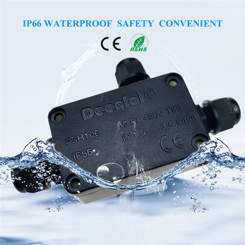 

Waterproof Connector I Shape 250V 13A Wire Straight Connector Quick Wiring Waterproof Connector Outdoor