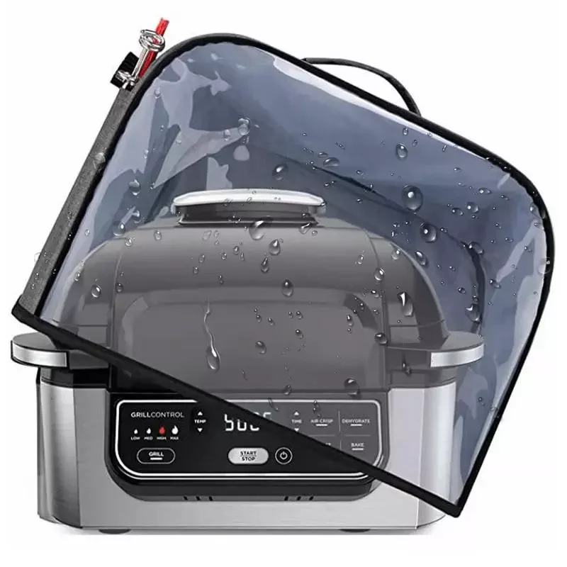 

NEW2023 Kitchen Dust Cover Compatible withNinjaFoodi Grill (AG301, AG302, AG400), Cover (Clear Front Panel) with Storage Pockets