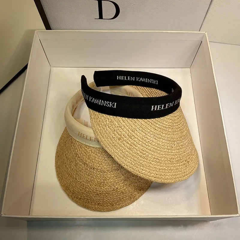 Женская Соломенная Панама из рафии летняя шляпа от солнца для занятий спортом на