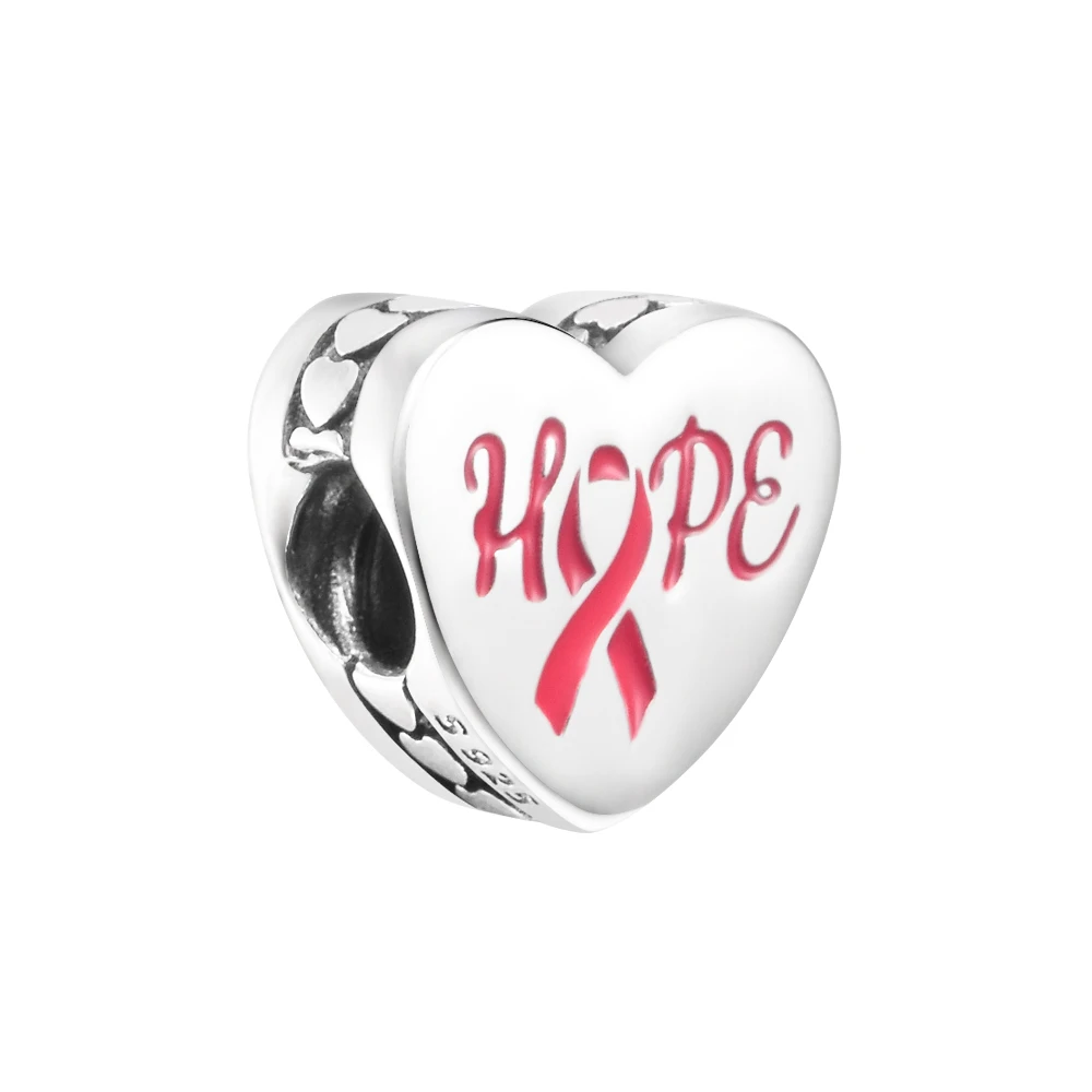 

DIY Fits for CKK Charms Bracelets Hope Pink Ribbon Beads 100% 925 Sterling-Silver-Jewelry Free Shipping