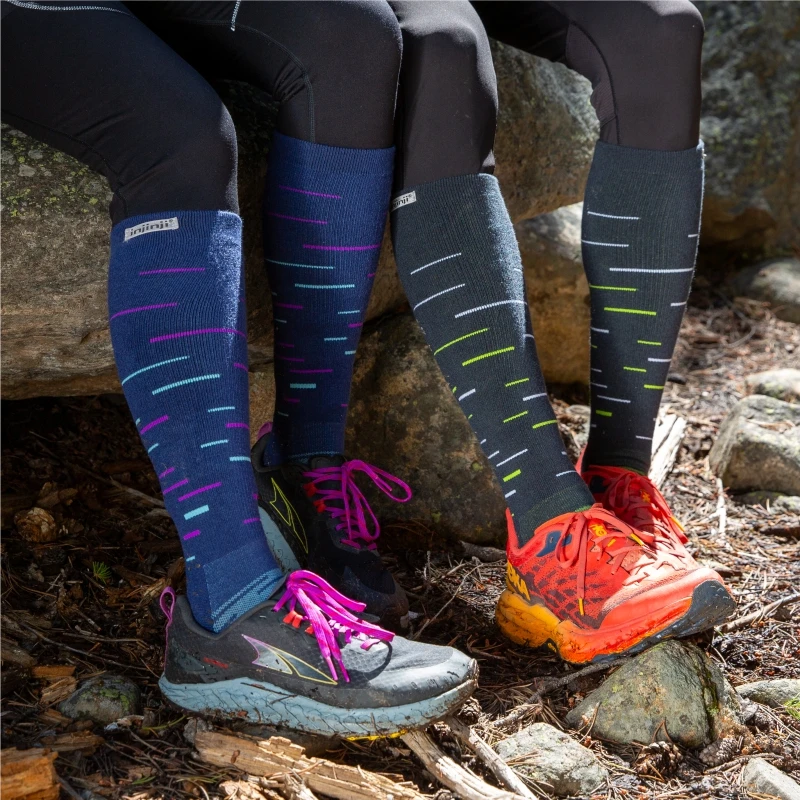 Носки Injinji с пятью пальцами длинные теплые спортивные толстые носки для бега