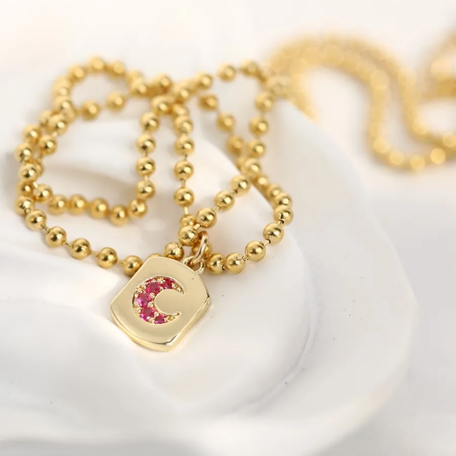 

Stainless Steel Square Pendant Necklace Carving Zircon Moon Pendant Fashion Natural Shell Double Layered Jewelry Collar Necklace