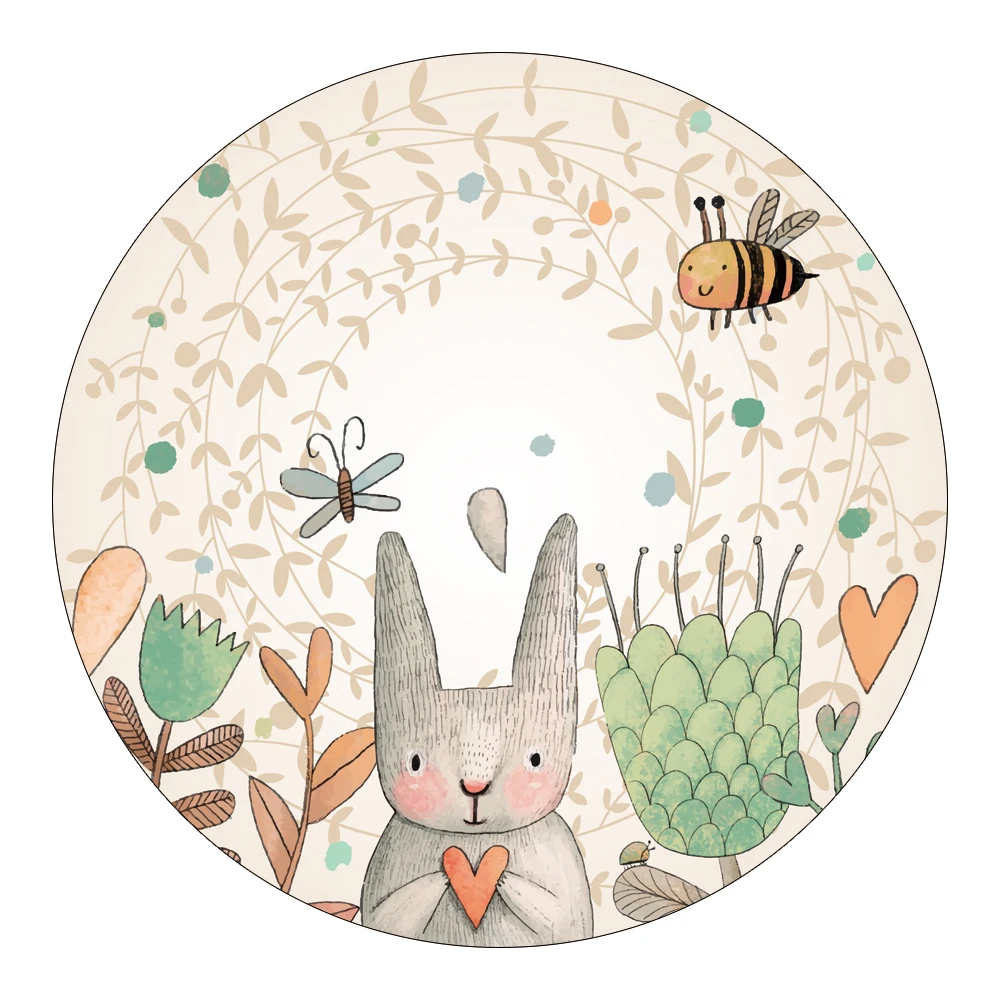 

Простой декоративный нескользящий напольный коврик с рисунком животных, кролика, пчелы, домашняя спальня, гостиная, дверной коврик