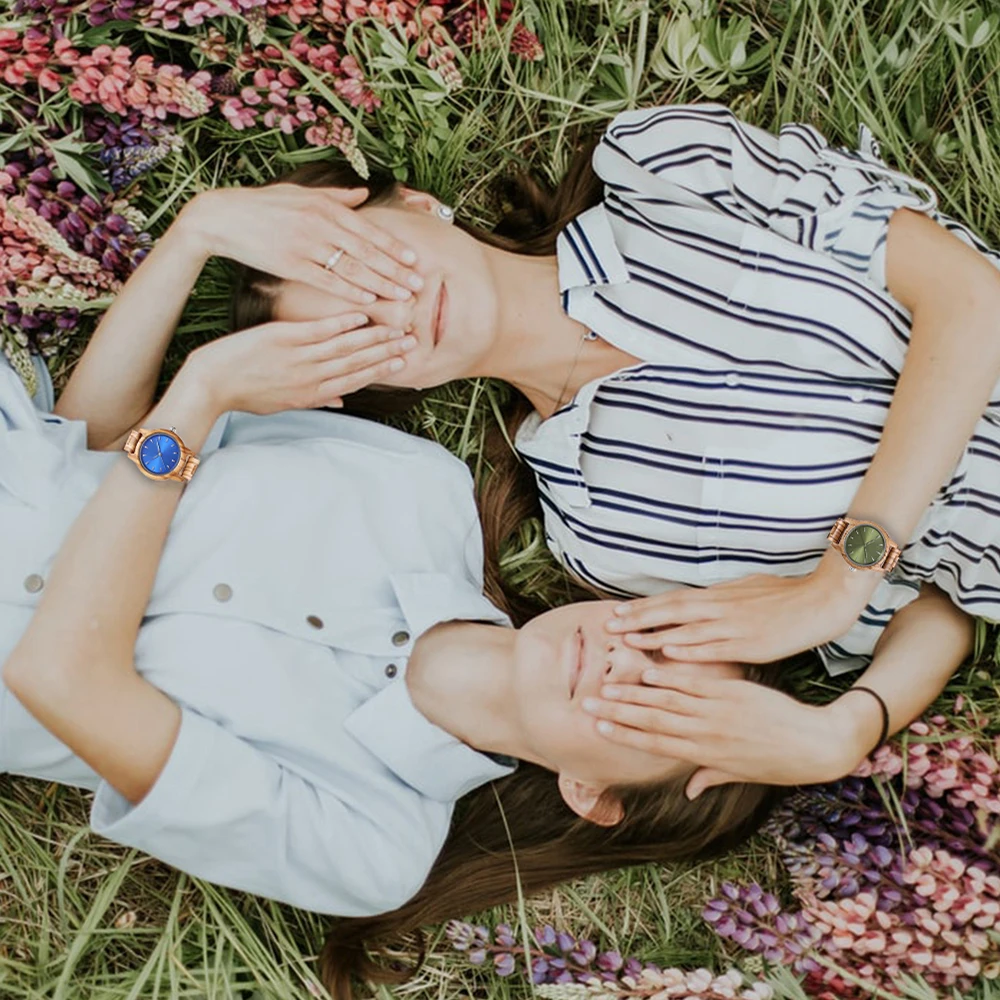 Couple Wood Watch with Free Shipping Fashion Custom Wooden Watch Timepieces Chronograph Personalized Wood Watch Blue Dropshippin