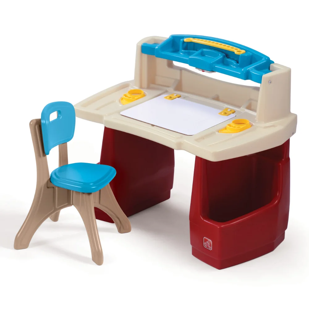 

Deluxe Art Master Desk Plastic Kids Activity Center and Table Children Furniture Sets