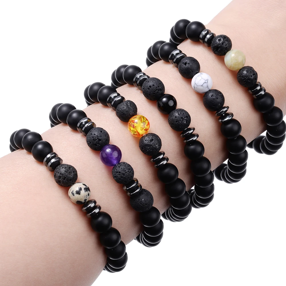 Браслет ручной работы для мужчин и женщин классический растягивающийся браслет