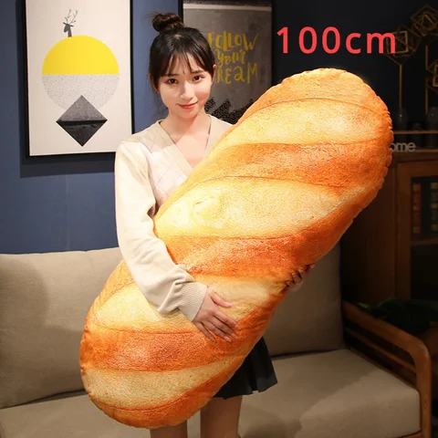 Плюшевая подушка AIXINI в виде французского хлеба, набивная печать, изображения еды, плюшевый фон, украшение, подарок спутнику для сна