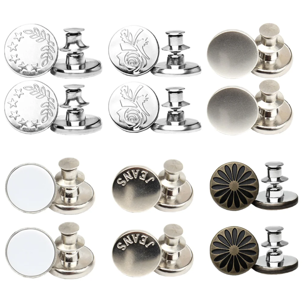 

Button Waist Buckle Jeans Replacement Extender Buttons Snap Jeansew Detachable Instant Reduce Pants Expander Metal Thin