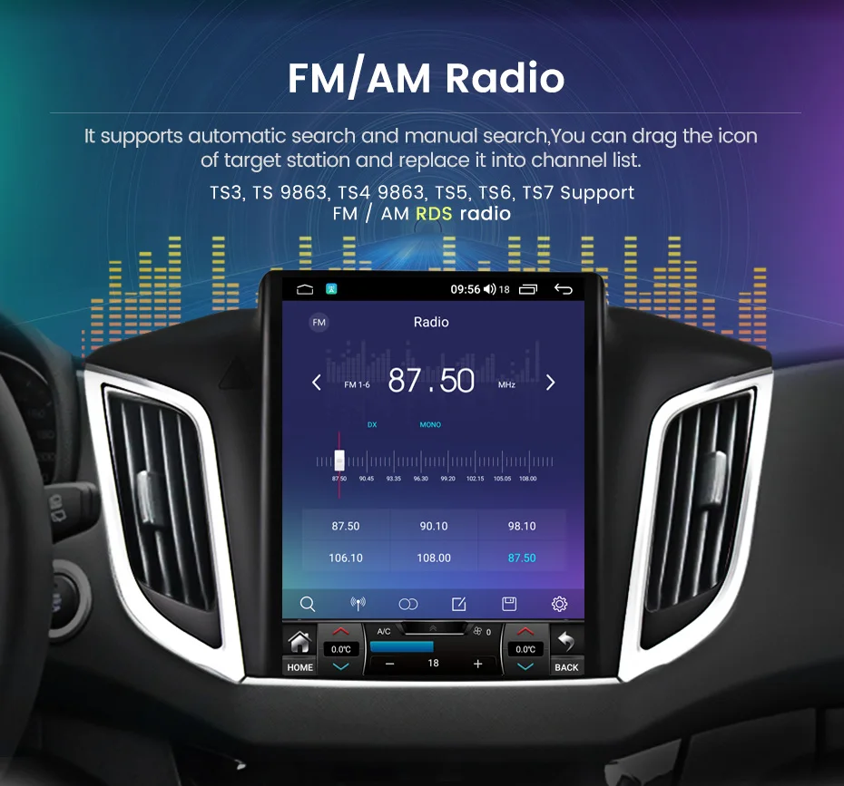 Автомобильный Мультимедийный Плеер, Экран 9,7 Дюйма, Android 11, 8.