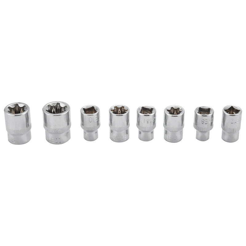 

8Pcs 3/8 Inch Torx Star Socket Set E Type E8 E10 E11 E12 E14 E16 E18 E20 Hand Repair Tools