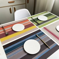 4530cm pvc placemat heat resistant washable durable dining table weave mats teslin vinyl disc bowl coaster non slip pad