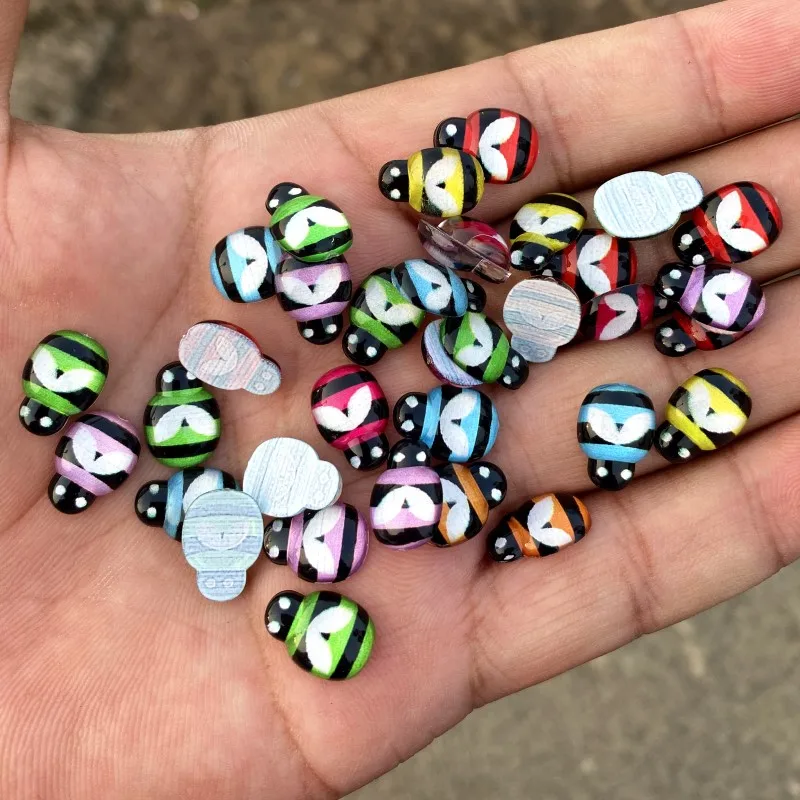 

9*13 мм красочная акриловая пчела с плоской задней поверхностью Стразы Аппликации рукоделие дизайн ногтей Сделай Сам одежда искусственная п...