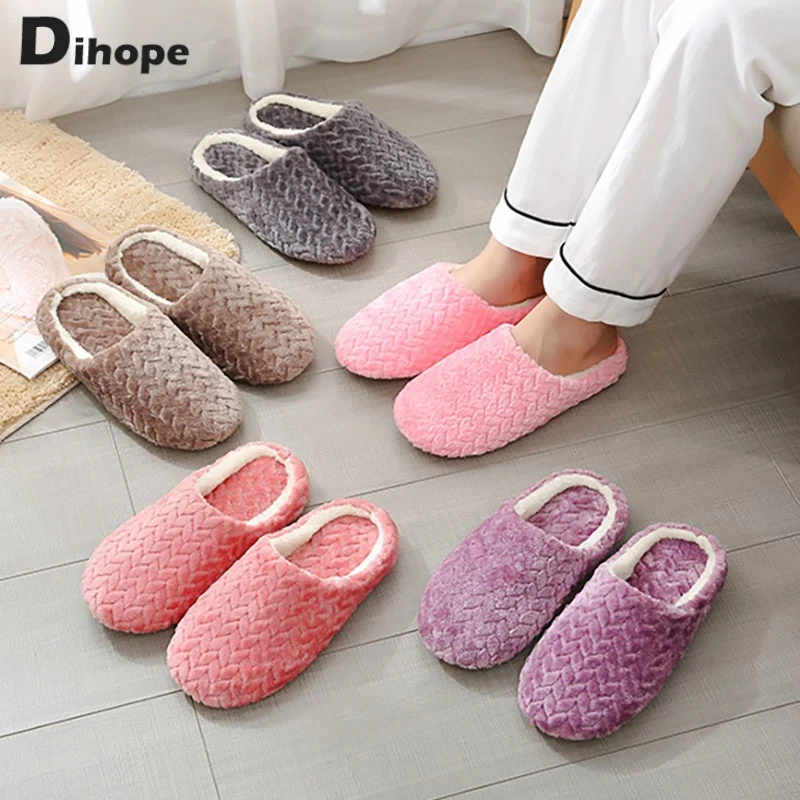 

Горячие теплые плюшевые домашние тапочки для женщин и мужчин, домашние тапочки, осенне-зимняя обувь, женские домашние мягкие тапочки на пло...