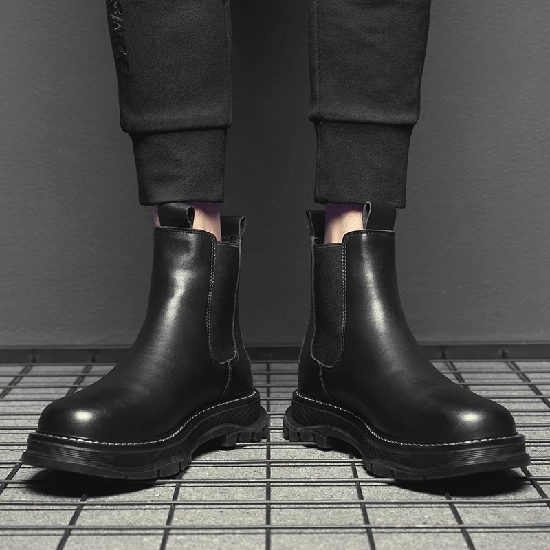 Мужские высокие модные ботинки новые мотоциклетные ботильоны водонепроницаемые