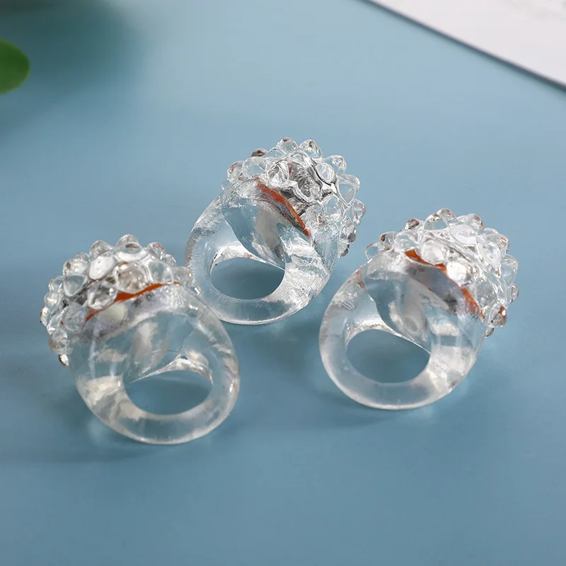 

10pcs White LED Glow Ring Light Up Rings Flashing Bumpy Rings Rave Wedding Party Luminous Toys Glowing Rings Glow In The Dark