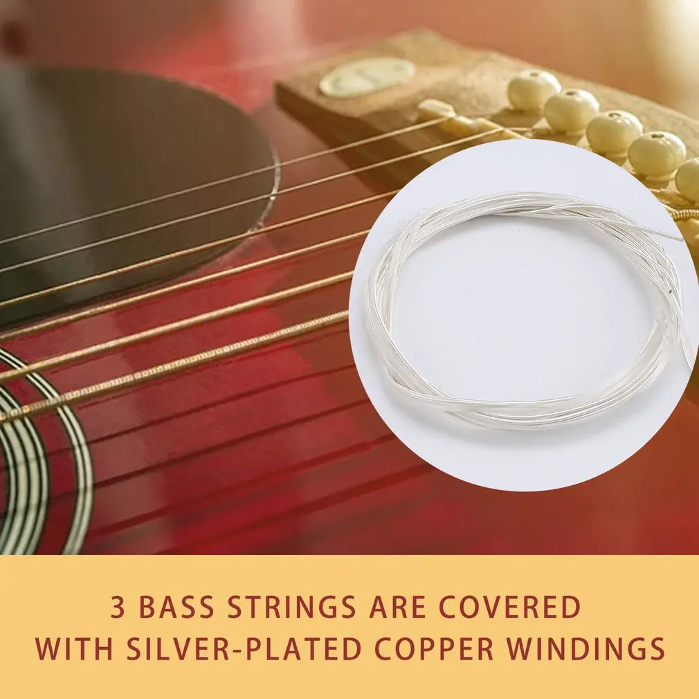 

6pcs 1m Nylon Strings For Classical Guitar Silver-plated Copper Windings Corrosion Resistance Music Instruments Accessories