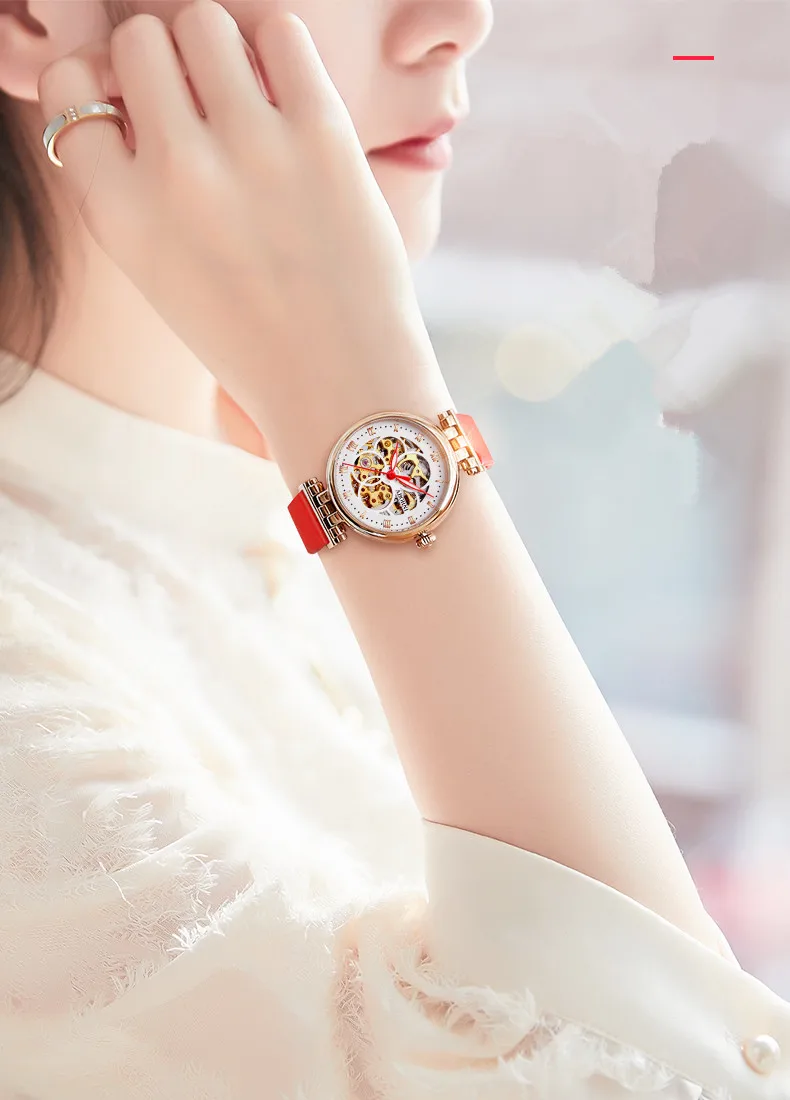 Watches Women's Skeleton Beautiful Luxury Automatic Mechanical Fashion Elegance Free Shipping Waterproof Lady Wrist Watch enlarge
