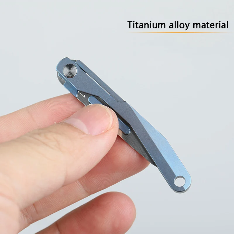 Titanium Alloy Mini EDC Knife Camping Gear Unboxing Mini Folding Scalpel Keychain Hanging Multifunctional Tool Knife