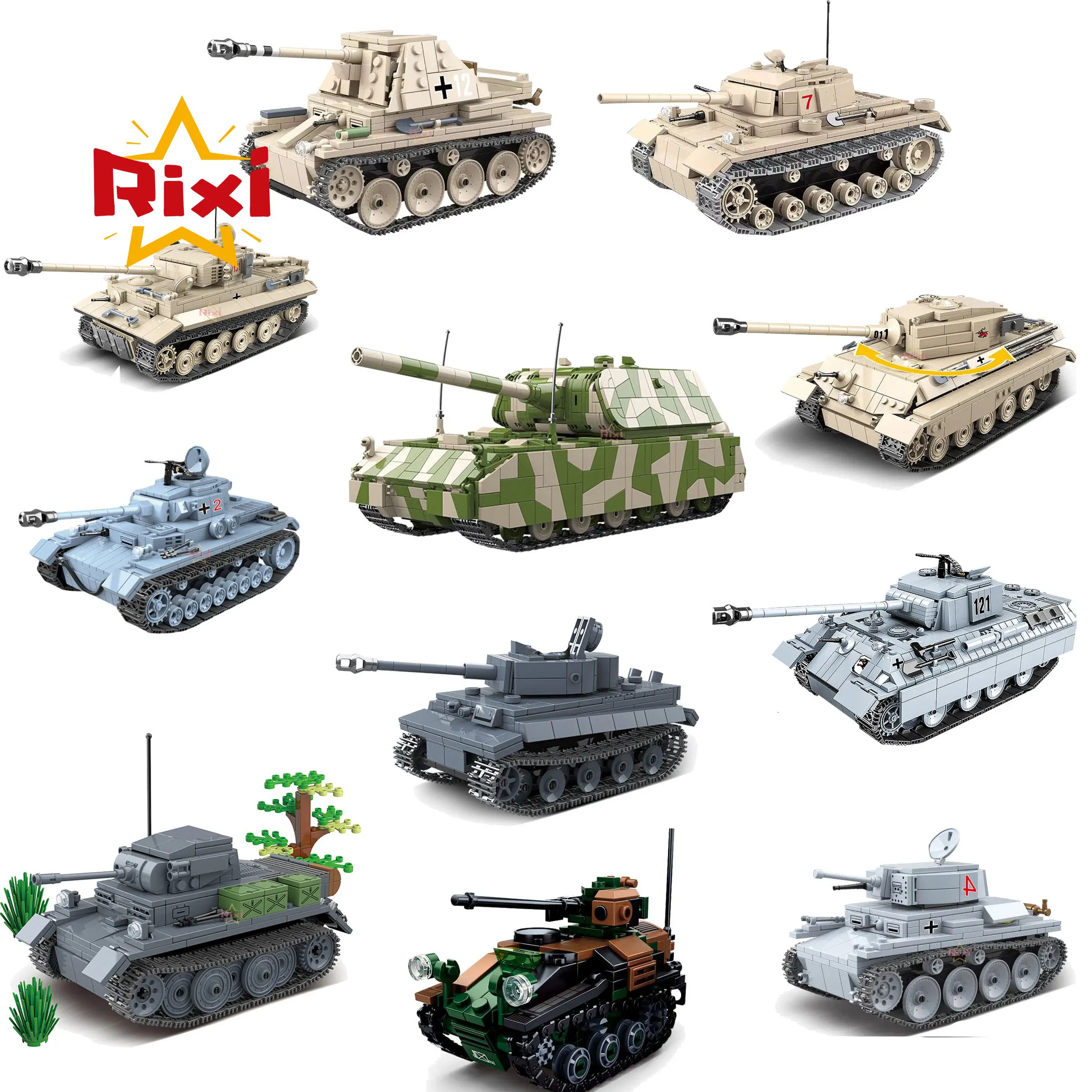 Немецкие военные танки серии строительные блоки солдат Полиция Армия WW2 Maus танк