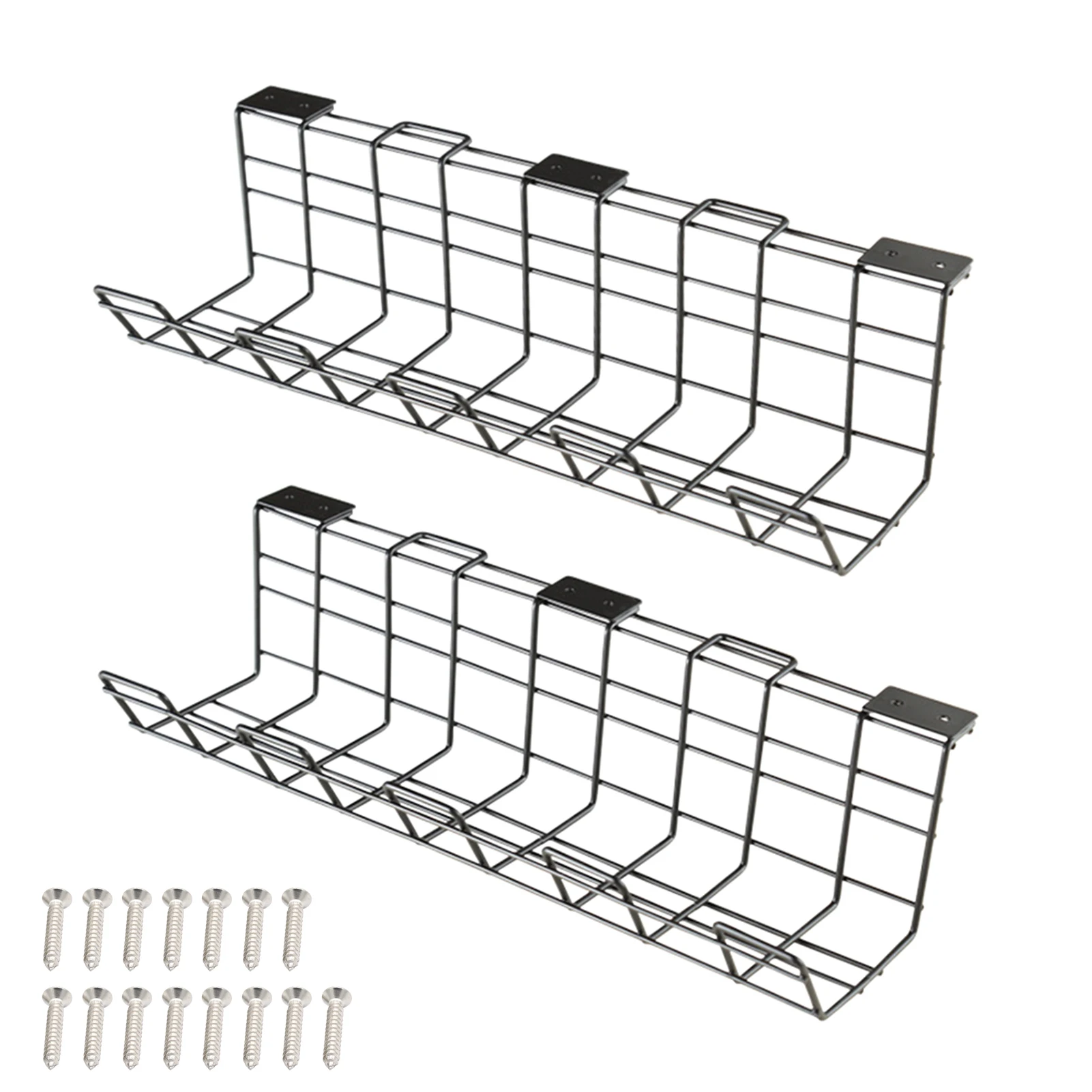 

2 шт./упак. под столом с винтами, органайзер из железного шнура и проволоки, экономия места, легкая установка, лоток для управления кабелями д...