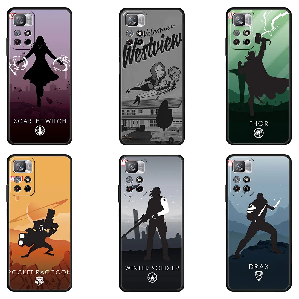 

Marvel Phone Case for POCO X3 M3 M4 Pro X3NFC Funda for Xiao12 11 12X 11T 12pro 11 lite 10T 10 9T Coque Rocket Raccoon Comic