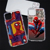 marvel hero spiderman phone case transparent for iphone 13 12 11 pro max mini xs max 8 7 plus x se 2020 xr cover
