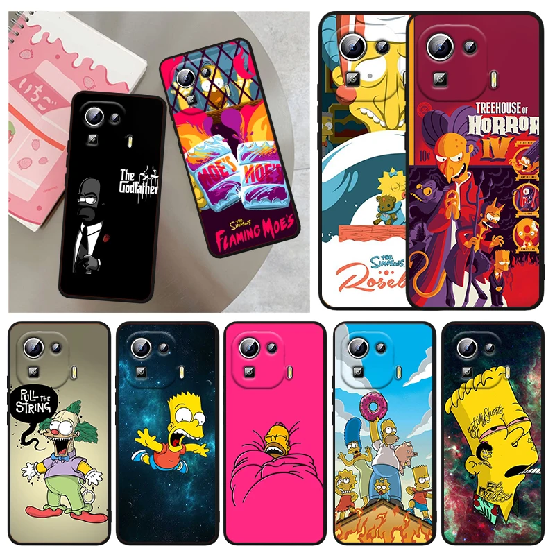 

Cartoon The Simpson Silicone Cover For Xiaomi Mi 12X 12 11 11T 11i 10T 10 Pro Lite Ultra 5G 9T 9SE A3 Black Phone Case