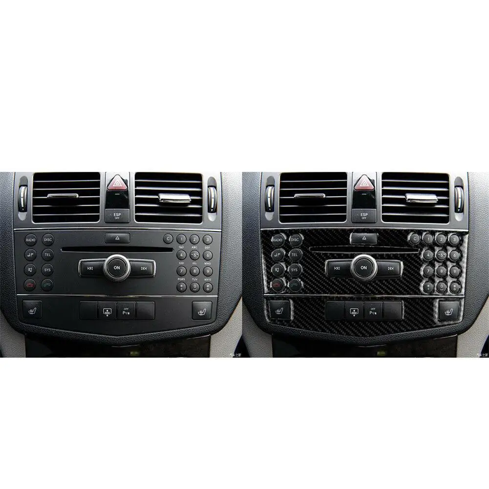 

2 шт., автомобильные наклейки на центральную консоль Mercedes-Benz C-class W204 2007-2010