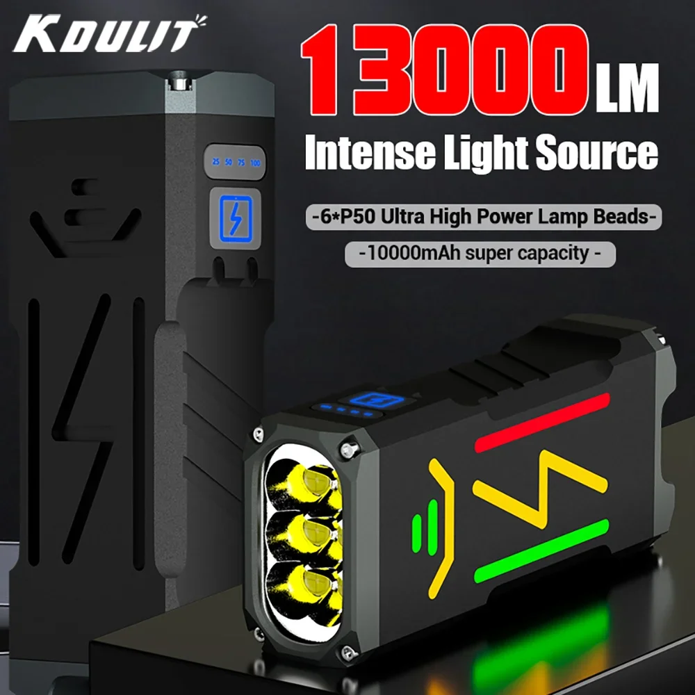 Яркий фонарик яркостью 10000 лм USB Перезаряжаемый тактический фонарь со встроенным