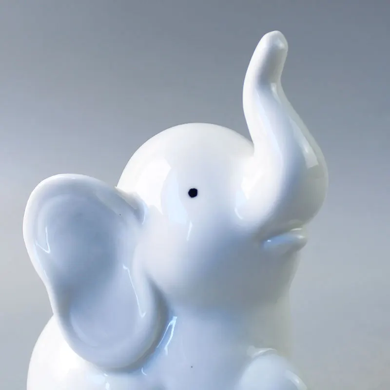 

Morden Ceramic Crafts Figurines Novelty Animal Small Elephant Miniature Figurine Desktop Ornaments Home Decor Folk Ornaments