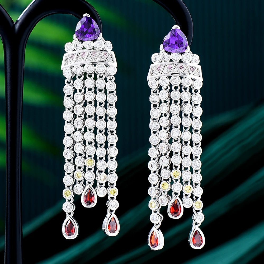 

GODKI 62 мм новые трендовые русские серьги с кисточками для женщин Свадебная вечеринка индийские Дубай Свадебные украшения Букле д 'орейл femme п...