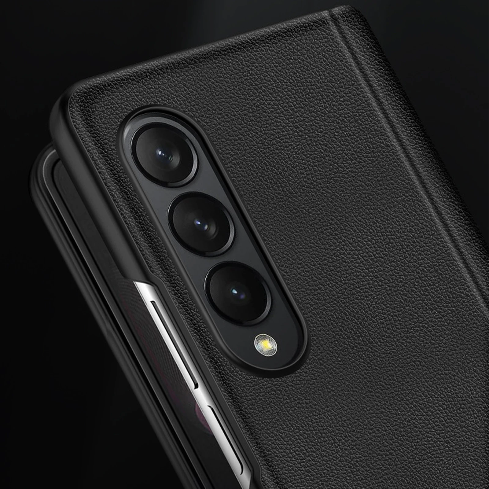 Leather Folding Case for Samsung Galaxy Z Fold 4 5G Case Hinge Protection Leather Slim Shockproof Phone Case Protective Cover