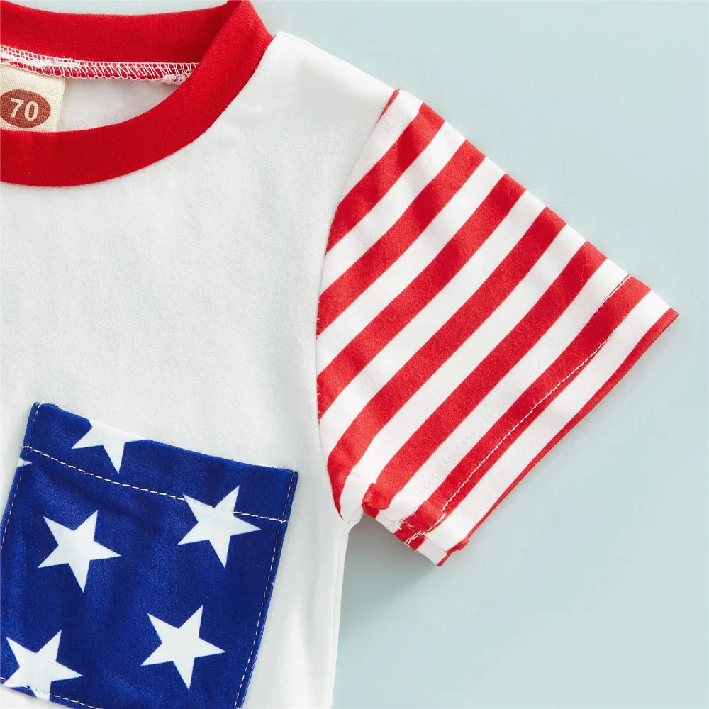 Комбинезон для младенцев на День Независимости комбинезон маленьких девочек и